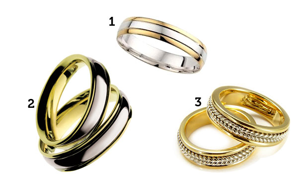 Alianças com faixa de cor Alianças com faixa de cor