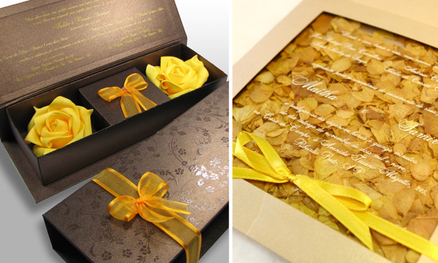 Convite de casamento com flores