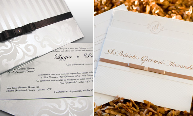 Convite de casamento com laço chanel colorido Convite de casamento com laço chanel colorido