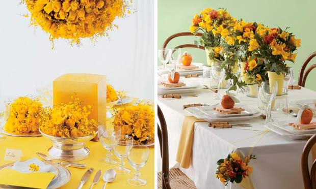 Decorações em tons amarelos nas flores Decorações em tons amarelos nas flores