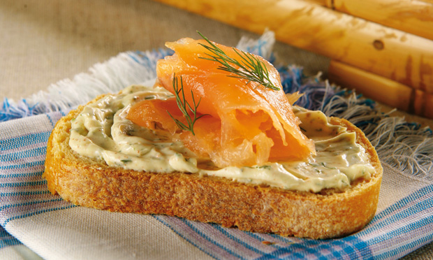 Bruschetta com salmão Bruschetta com salmão