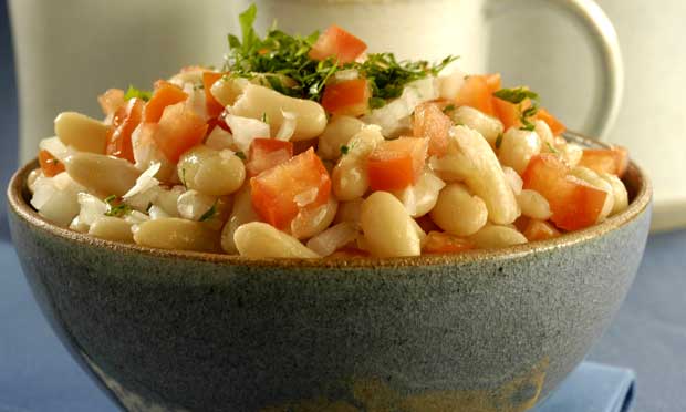 Salada de feijão com tomate Salada de feijão com tomate
