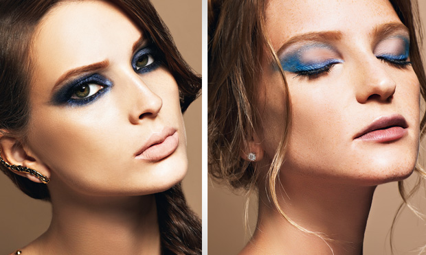 Esfume os olhos com azul