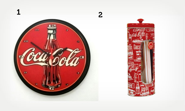 Objetos de decoração Coca-Cola