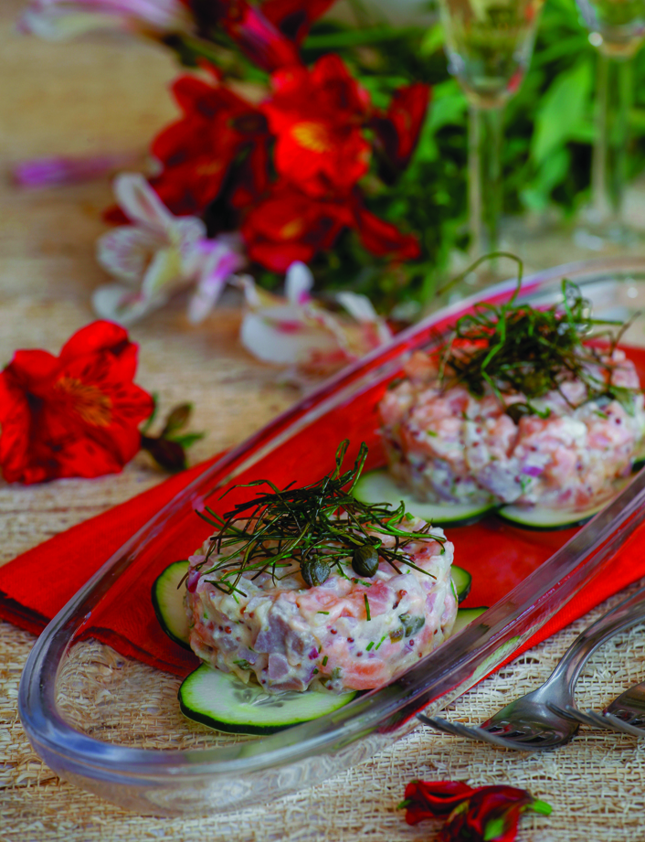 Receita de Tartare de salmão com cebolinha