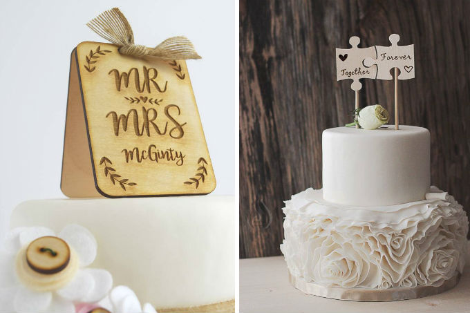 Topo de bolo diferente para casamento