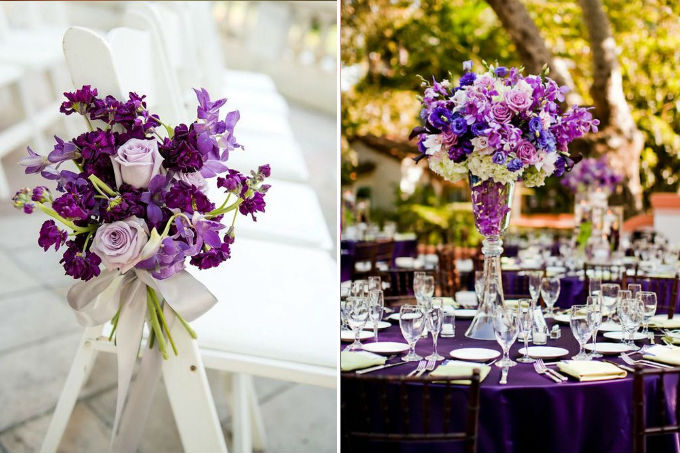 Decoração de casamento em ultravioleta