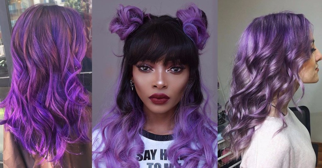 Exemplos de cabelo cor Ultra Violeta