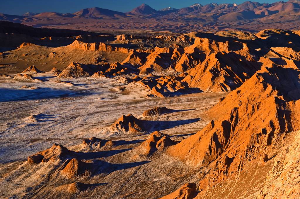 Pôr do sol no Vale da Lua, no deserto do Atacama.