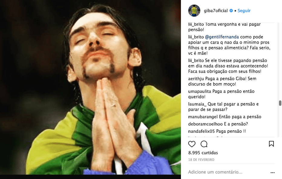 Giba deve pensão alimentícia