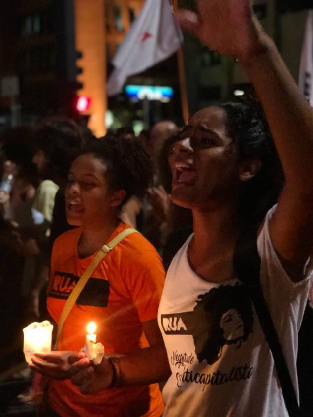 Protesto contra a morte de Marielle Franco e Anderson Gomes, assassinados no Rio Protesto contra a morte de Marielle Franco e Anderson Gomes, assassinados no Rio
