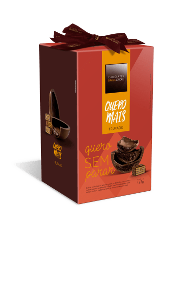 Brasil Cacau: Ovo Quero Mais (400g). Chocolate ao leite e wafer, com recheio trufado tradicional e wafer. Preço: R$ 56,90.