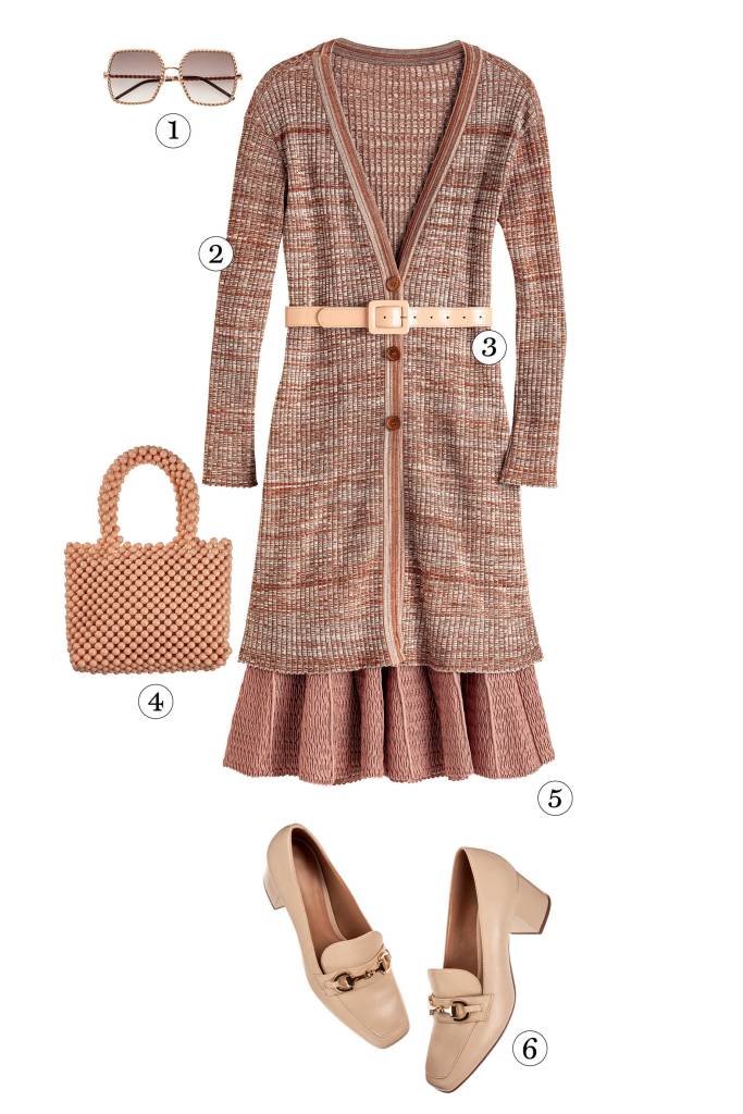 4looks_junho Look cardigã alongado e saia