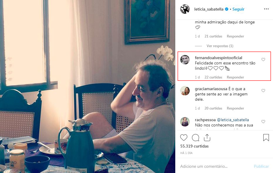 letícia sabatella Ex de Letícia Sabatella comenta em declaração da atriz para novo namorado