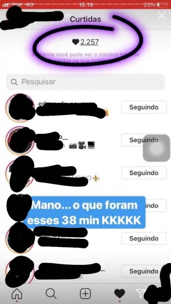 Pessoas burlando política de likes do Instagram