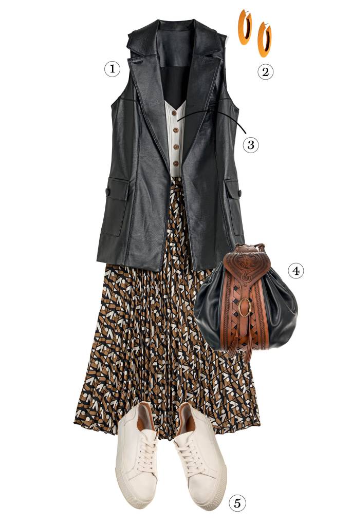 Look com saia de crepe Look com saia de crepe
