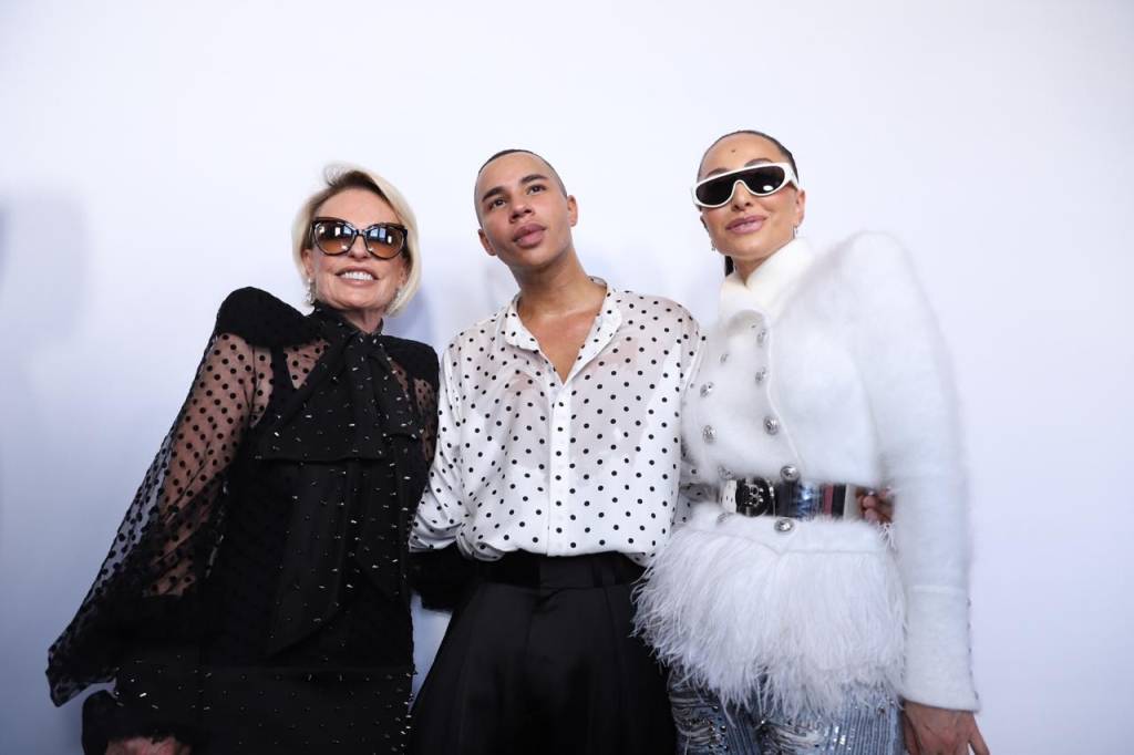 Ana Maria Braga, Sabrina Sato e o estilista Olivier Rousteing Ana Maria Braga, Sabrina Sato e o estilista Olivier Rousteing