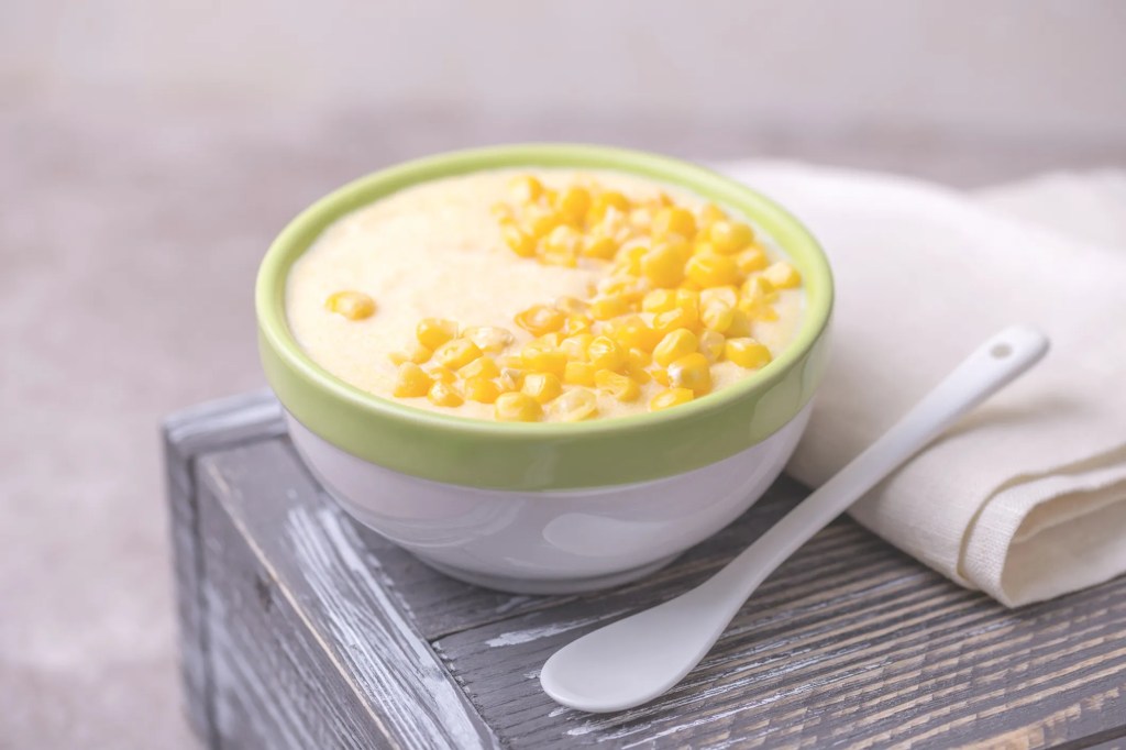 Creme de milho com canela e pimenta