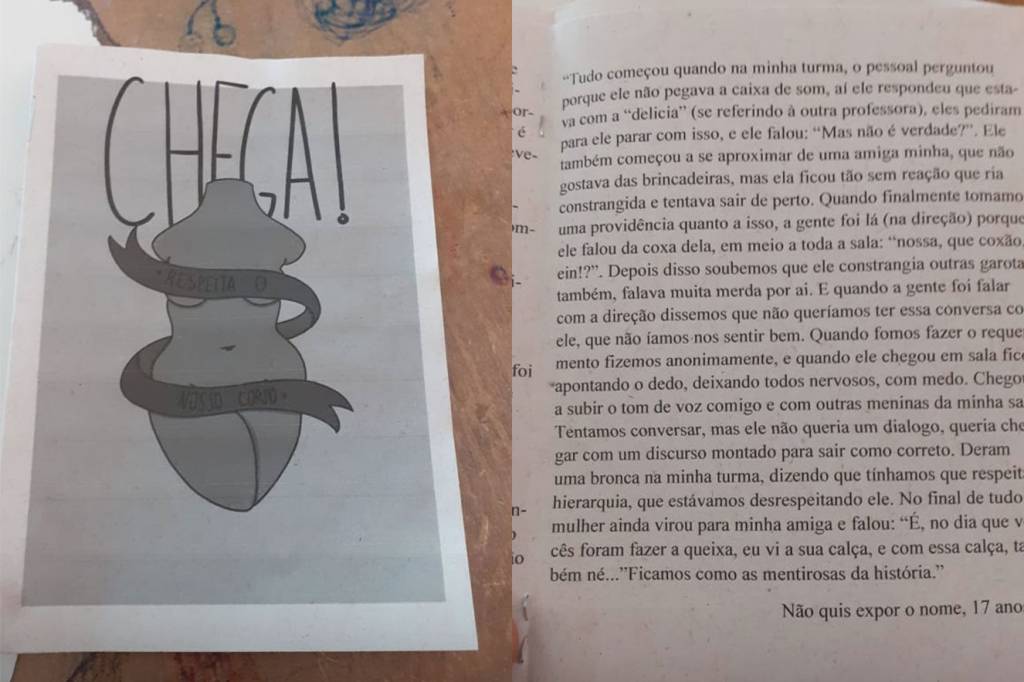 Livro feito pelas estudantes do Cemab traz relatos das vítimas de assédio sexual por parte de professor Livro feito pelas estudantes do Cemab traz relatos das vítimas de assédio sexual por parte de professor