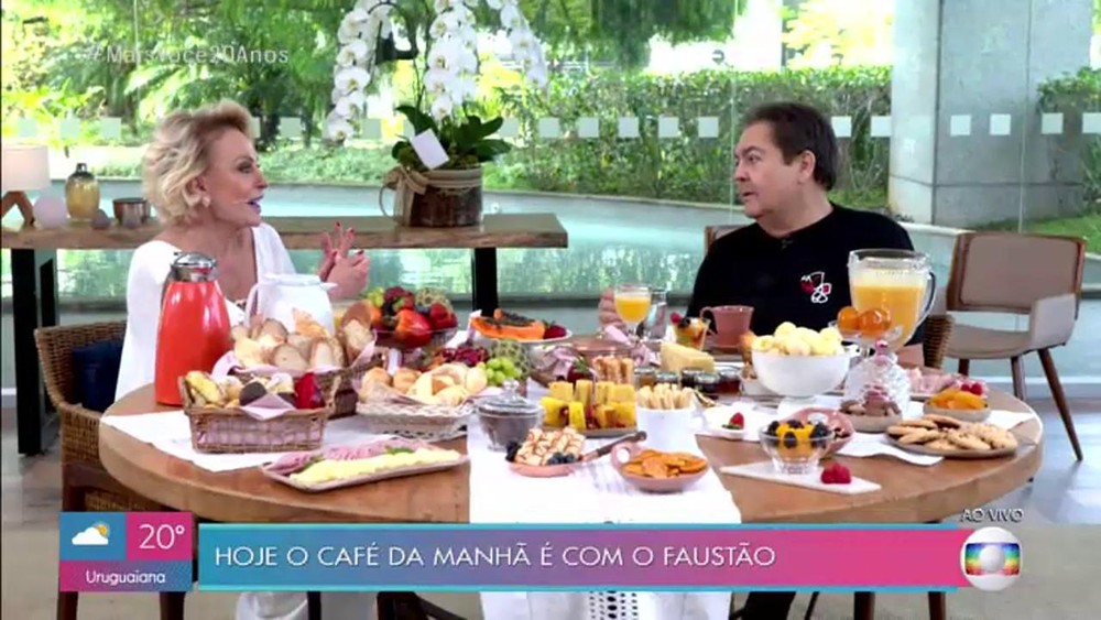 Ana Maria e Faustão tomam café da manhã Ana Maria e Faustão tomam café da manhã