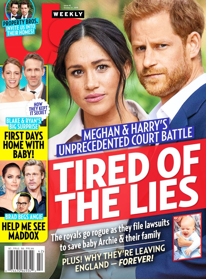 Capa da revista Us Weekly, que afirma que Meghan e Harry estão querendo sair da Inglaterra Capa da revista Us Weekly, que afirma que Meghan e Harry estão querendo sair da Inglaterra