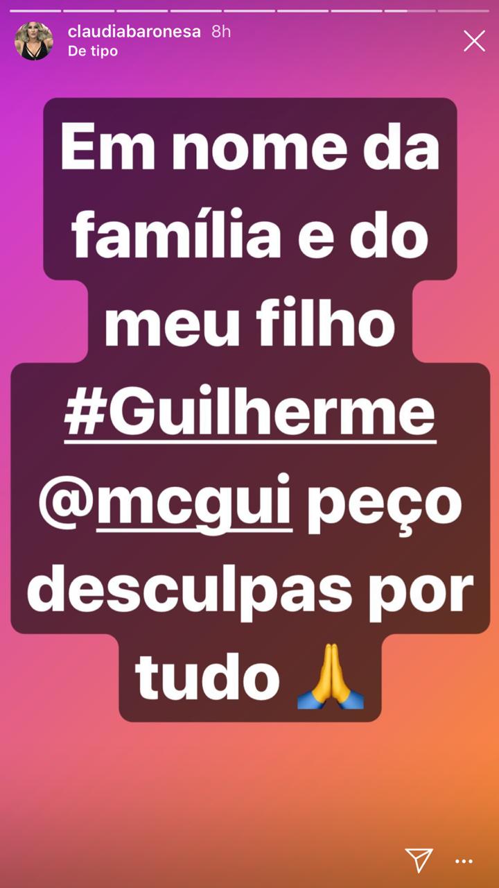 Mãe de MC Gui se desculpa por atitude de filho Mãe de MC Gui se desculpa por atitude de filho