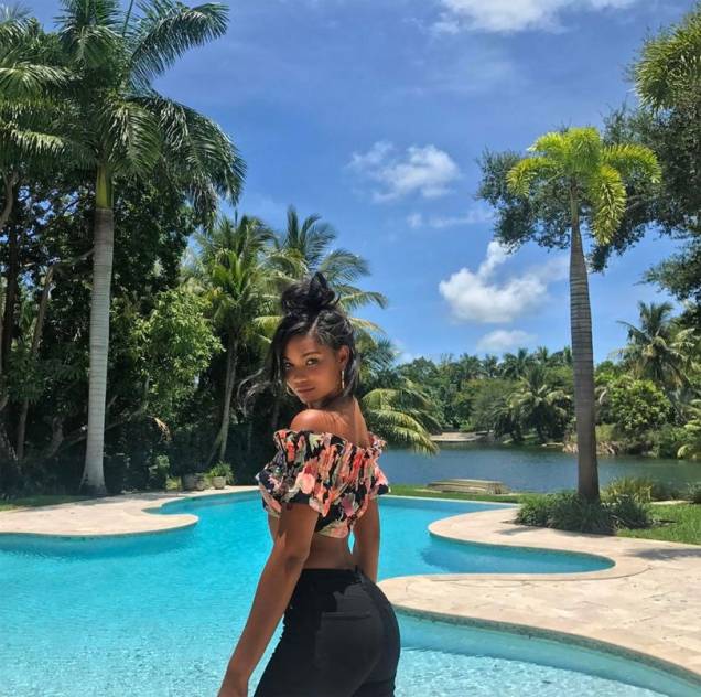 Chanel Iman, em Miami, Estados Unidos. Chanel Iman, em Miami, Estados Unidos.