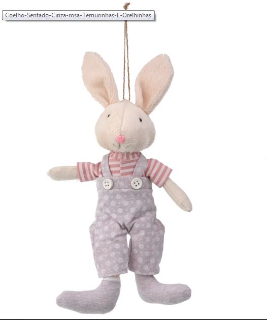 Coelho de poliéster, algodão e linho (12 x 6 x 15 cm). <a href="https://www.tokstok.com.br/coelho-sentado-cinza-rosa-ternurinhas-e-orelhinhas/p?idsku=354107" target="_blank" rel="noopener">Tok & Stok</a>, R$ 45,90 Coelho de poliéster, algodão e linho (12 x 6 x 15 cm). <a href="https://www.tokstok.com.br/coelho-sentado-cinza-rosa-ternurinhas-e-orelhinhas/p?idsku=354107" target="_blank" rel="noopener">Tok & Stok</a>, R$ 45,90