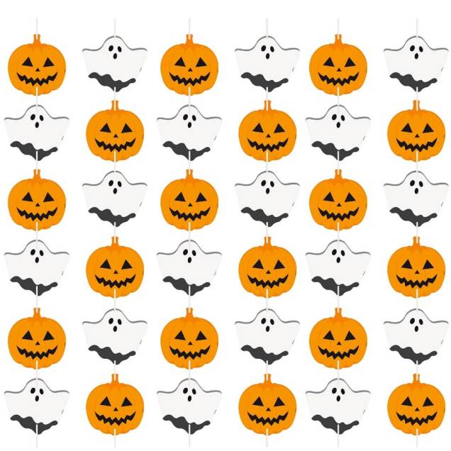 Cortina decorativa, feita de barbante e papel-cartão, 12 cm de altura (cada fio). <a href="https://www.magazine25.com.br/p/cromus-happy-halloween---cortina-decorativa-06-unidades" target="_blank" rel="noopener">Magazine25</a>, R$ 28,76 Cortina decorativa, feita de barbante e papel-cartão, 12 cm de altura (cada fio). <a href="https://www.magazine25.com.br/p/cromus-happy-halloween---cortina-decorativa-06-unidades" target="_blank" rel="noopener">Magazine25</a>, R$ 28,76