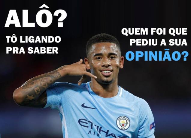 O atacante Gabriel Jesus não poupa os créditos do celular para dar aquela cutucada em quem cuida da vida dele. O atacante Gabriel Jesus não poupa os créditos do celular para dar aquela cutucada em quem cuida da vida dele.