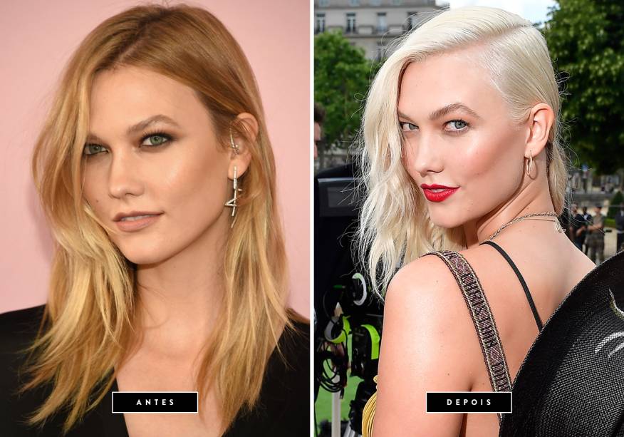 <strong>Julho de 2017 // Karlie Kloss</strong> - A modelo aderiu ao ousado visual platinado. A estreia do look descolorido aconteceu em pleno desfile da Dior durante a Semana de Moda de Alta-Costura. <strong>Julho de 2017 // Karlie Kloss</strong> - A modelo aderiu ao ousado visual platinado. A estreia do look descolorido aconteceu em pleno desfile da Dior durante a Semana de Moda de Alta-Costura.