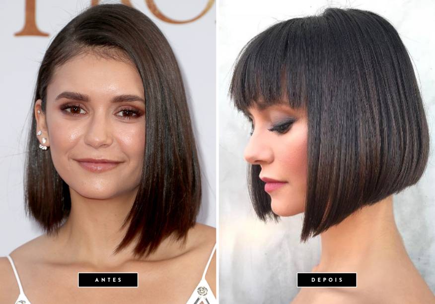 <strong>Setembro de 2017 // Nina Dobrev</strong> - a atriz apareceu ontem, 27, na première do longa <span>Flatliners com um short bob assimétrico com franja. O corte foi feito para o papel de uma artista parisiense que viverá no terror Lucky Day.</span> <strong>Setembro de 2017 // Nina Dobrev</strong> - a atriz apareceu ontem, 27, na première do longa <span>Flatliners com um short bob assimétrico com franja. O corte foi feito para o papel de uma artista parisiense que viverá no terror Lucky Day.</span>