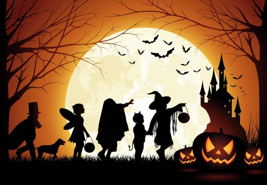 Painel decorativo, de lona (1 x 0,65 m). <a href="https://www.elo7.com.br/painel-decorativo-festa-halloween-dia-das-bruxas/dp/CE3204#bm=p2p" target="_blank" rel="noopener">Elo 7 (Gramark)</a>, R$ 34,90