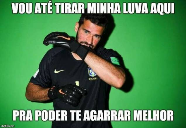 O goleiro Allison está pronto para defender a gente de qualquer ousadia suíça de chegar na trave. O goleiro Allison está pronto para defender a gente de qualquer ousadia suíça de chegar na trave.