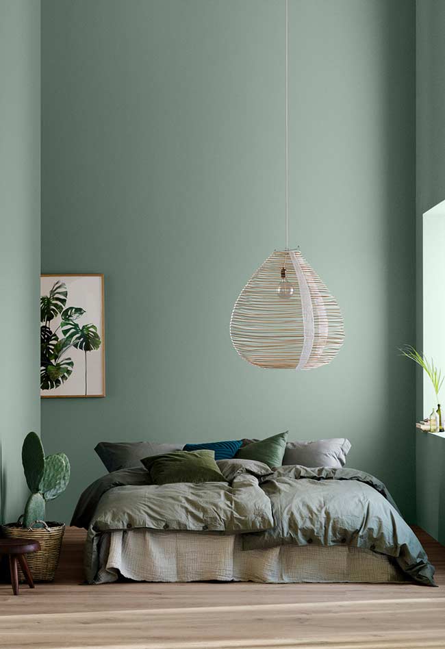Quarto neutro em tons de verde Quarto neutro em tons de verde