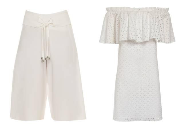 <strong>Le Lis Blanc</strong>. A pantacourt e o vestido com decote ombro a ombro, duas peças-chave do guarda-roupa fashionista atual, se sobressaem na coleção. Ambas as peças custam R$ 799,90. <strong>Le Lis Blanc</strong>. A pantacourt e o vestido com decote ombro a ombro, duas peças-chave do guarda-roupa fashionista atual, se sobressaem na coleção. Ambas as peças custam R$ 799,90.