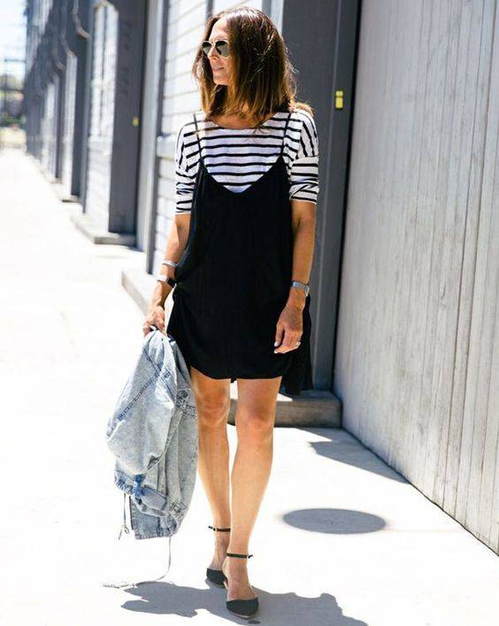 camiseta e slip dress