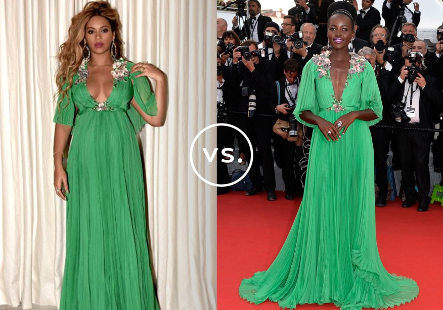 <strong>Beyoncé</strong> e <strong>Lupita Nyong'o</strong> vestem<strong> Gucci</strong>. A mamãe de gêmeos elegeu o vestido vibrante para uma première do filme <em>A Bela e a Fera</em> - quase uma mulher comum, não é mesmo? - e elevou a potência sexy do modelo com cabelos soltos e maxibrincos. Já Lupita desfilou o longo com bordados nos ombros e na cintura durante o Festival de Cinema de Cannes. Fashionista, a atriz apostou em batom metalizado e coque volumoso para arrematar.