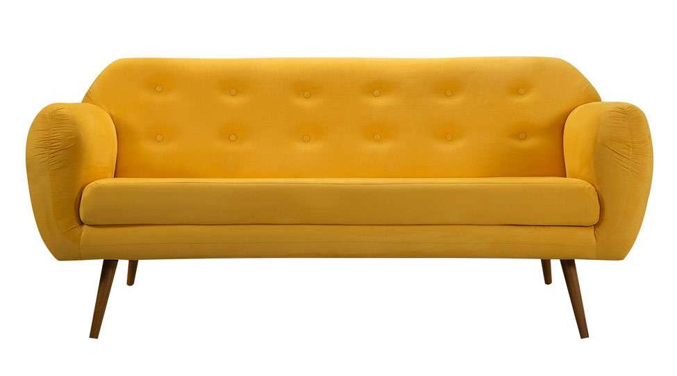 sofá Beatle amarelo mostarda sofá Beatle amarelo mostarda