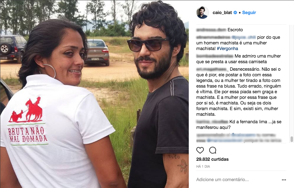 Post machista de Caio Blat causa treta entre globais no Instagram