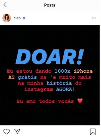 Instagram de Cleo hackeado Instagram de Cleo hackeado