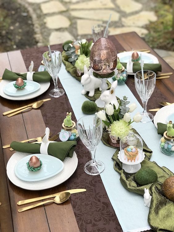 mesa de páscoa clean-verde