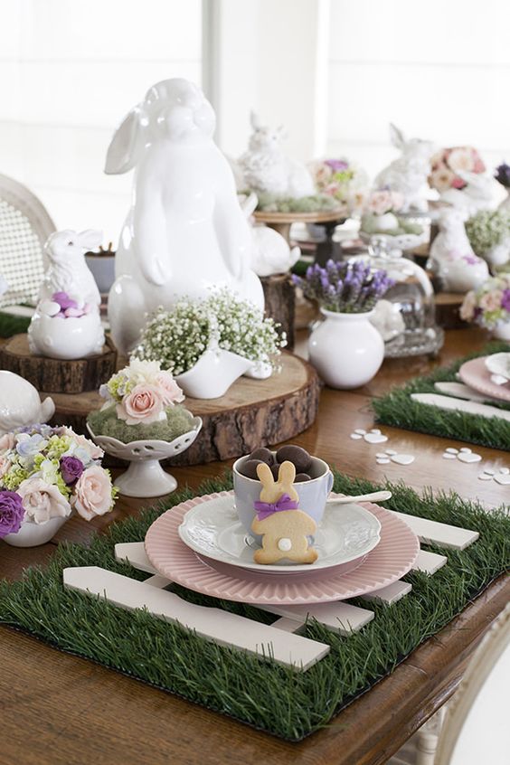 mesa de páscoa coelhos