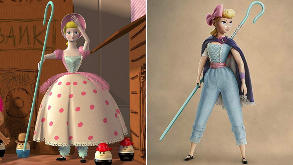 Visual aprimorado: Betty em ‘Toy Story’ (à esquerda) e em ‘Toy Story 4’ (à direita). Visual aprimorado: Betty em 'Toy Story' (à esquerda) e em 'Toy Story 4' (à direita).
