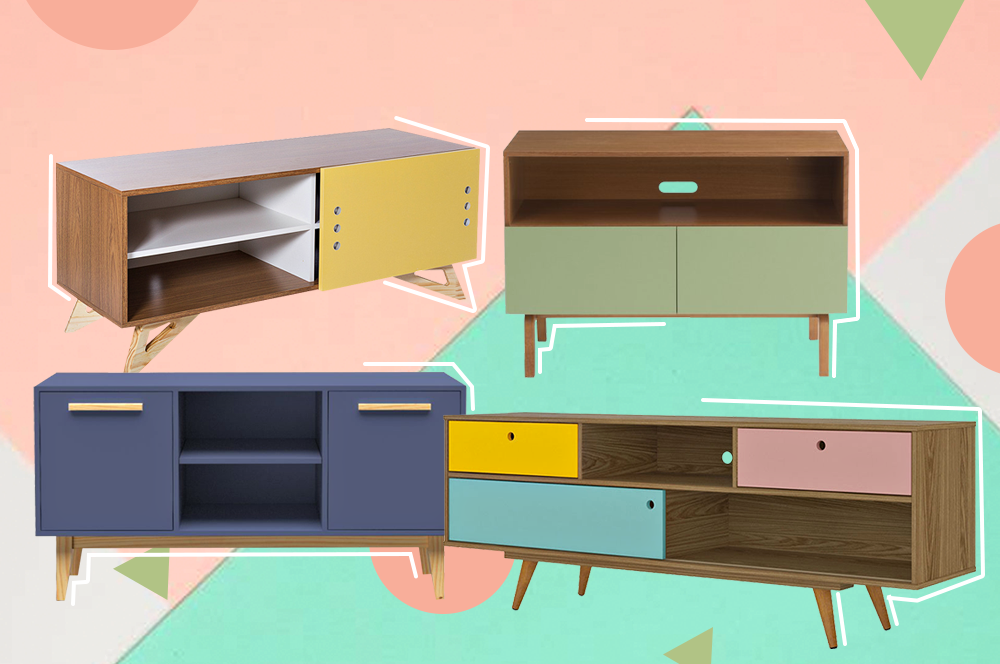 23 racks coloridos para dar um up na sala com preços a partir de R$ 190,80