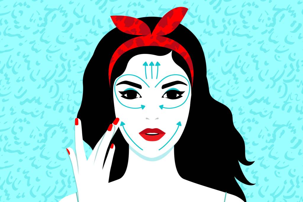 Faça os movimentos certos ao passar produtos de tratamento no rosto