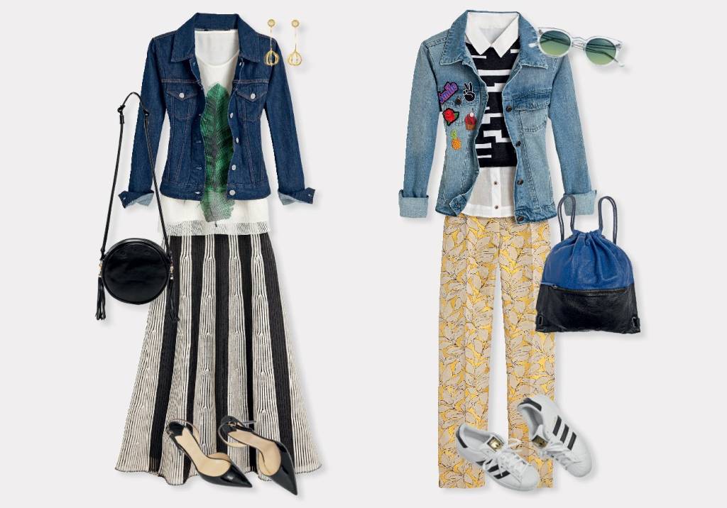 Dois looks incríveis com jaqueta jeans para acertar em cheio na produção