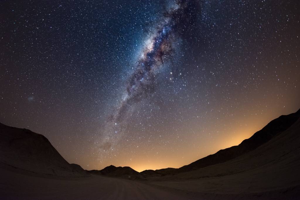 The Milky Way arc over the Namib desert, Namibia