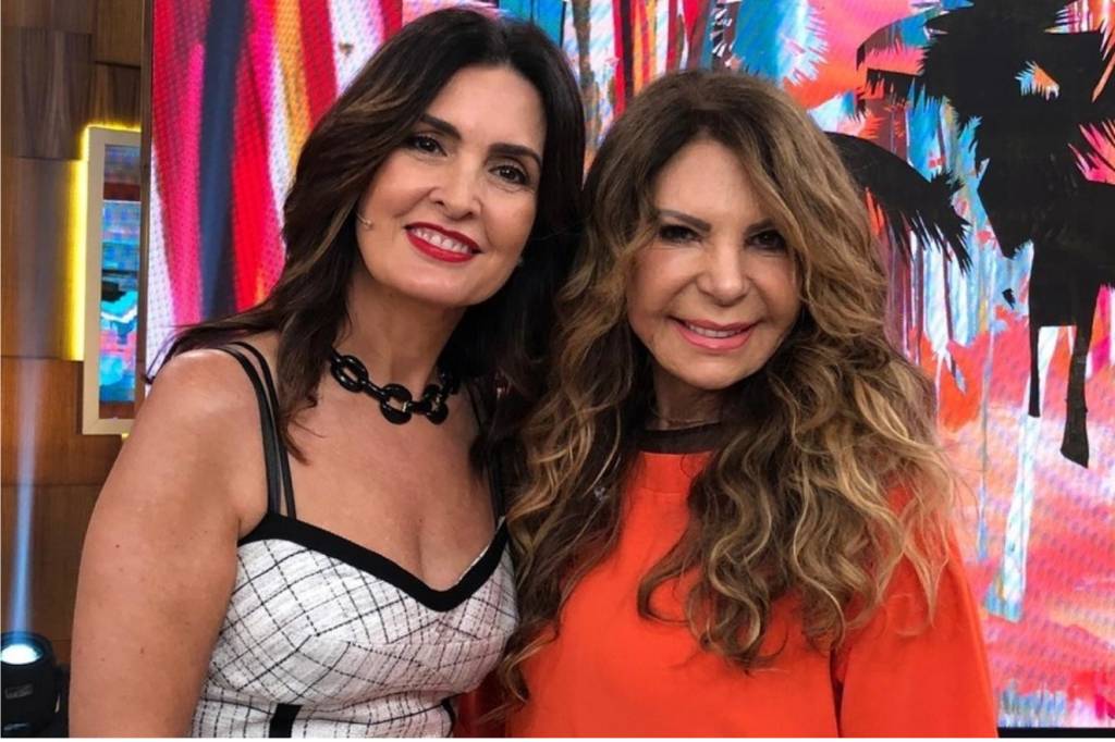 Fátima Bernardes usa vestido com estampa xadrez tendência no ‘Encontro’