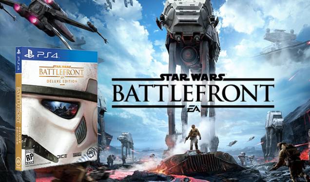 <b>Game Star Wars Battlefront (Edição de Luxo)</b> Para se sentir dentro de uma cena de combate, o jogo para videogame reproduz o clima da trilogia original. Disponível para Playstation 4, Xbox One e PC. <b>R$ 238 <span>(para PS4), nas Lojas Americanas. </span></b> <b>Game Star Wars Battlefront (Edição de Luxo)</b> Para se sentir dentro de uma cena de combate, o jogo para videogame reproduz o clima da trilogia original. Disponível para Playstation 4, Xbox One e PC. <b>R$ 238 <span>(para PS4), nas Lojas Americanas. </span></b>